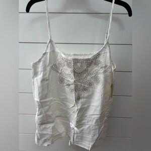 Sonoma White Embroidered Tank